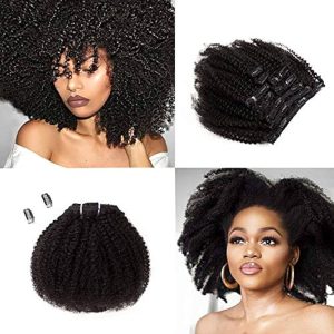 Afro Kinky Curly Clip In Human Hair Extensions Mongolian Virgin Human Hair