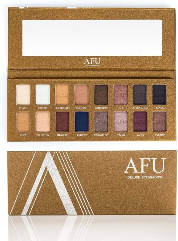 AFU High Pigmented Eyeshadow Palette Matte + Shimmer 16 Colors Makeup