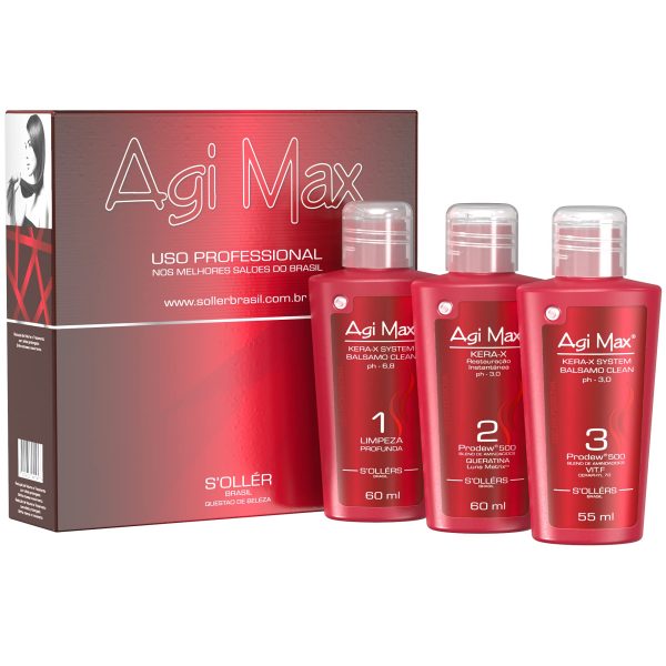 Agi Max Brazilian Keratin Hair Straightening Kit – Strong Formula Red Bottles | Wash Hair Same Day!