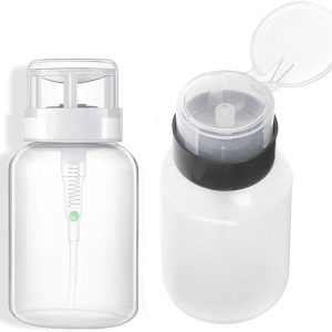 AKOAK Pack of 2 Push Down Empty Lockable Pump Dispenser Bottle