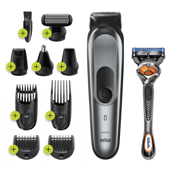 All-in-One Beard Trimmer for Men by Braun, Ear and Nose Hair Clipper Attachment