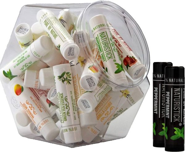All-Natural Beeswax Lip Balm in Display Fishbowl by Naturistick