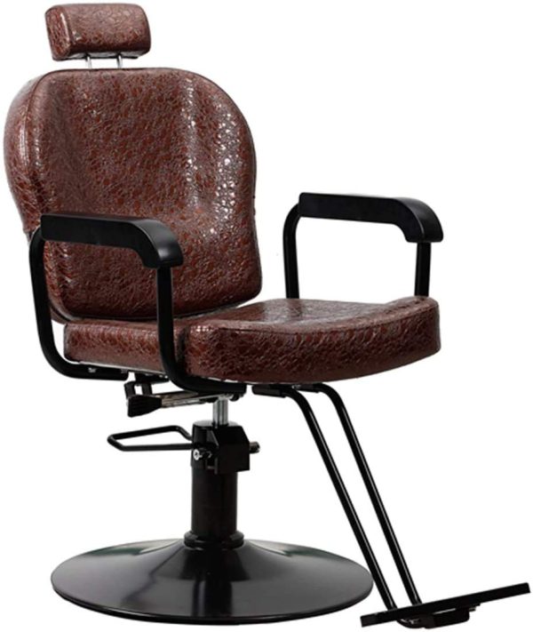 All Purpose Salon Barber Chair Brown Color with Titling Function