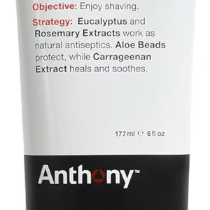 Anthony Shave Gel for Men with Sensitive Skin – Soothing Non-Foaming Shaving Cream with Aloe Vera Beads