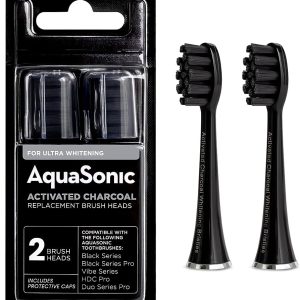 AquaSonic 2-Pack Activated Charcoal Brush Heads