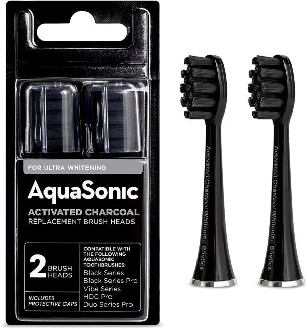 AquaSonic 2-Pack Activated Charcoal Brush Heads