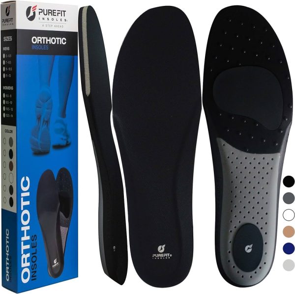 Arch Support Insoles for Men Women, PureFit Plantar Fasciitis Memory Foam