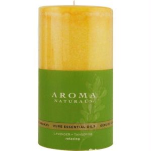 Aroma Naturals Essential Oil Lavender & Tangerine Scented Pillar Candle