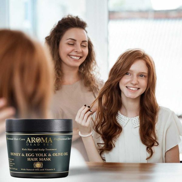 Aroma Premium Hair Mask - 600ml, Honey Egg Yolk Olive Oil Dry Hair Mask