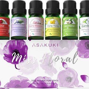 ASAKUKI 100% Pure Therapeutic Grade Essential Oils, Top 6 Aromatherapy Oils