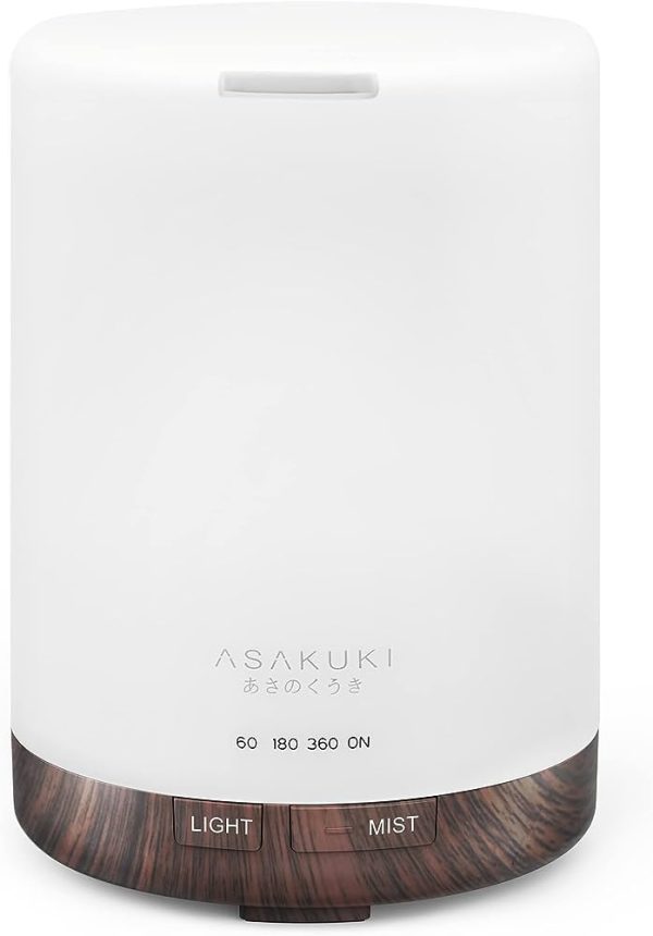 ASAKUKI 300ml Essential Oil Diffuser, Cool Mist Humidifier for Home and Office