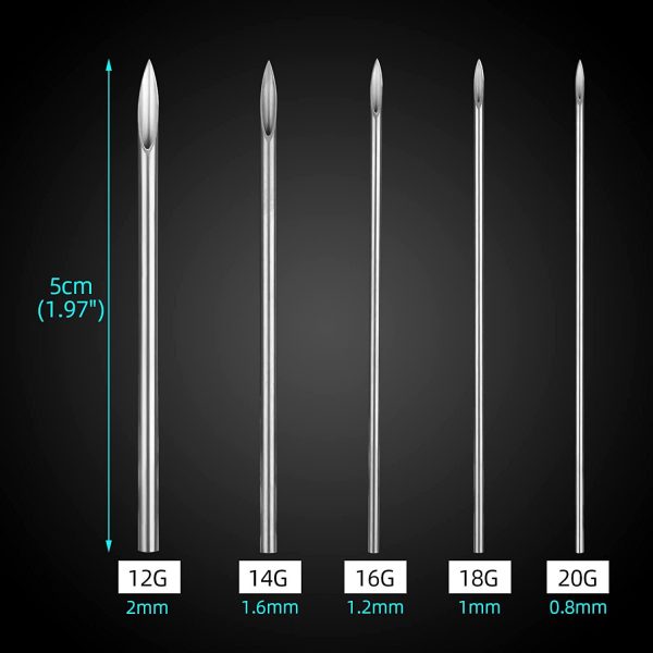ATOMUS 14G 16G Stainless Steel Sterile Disposable Ear Nose