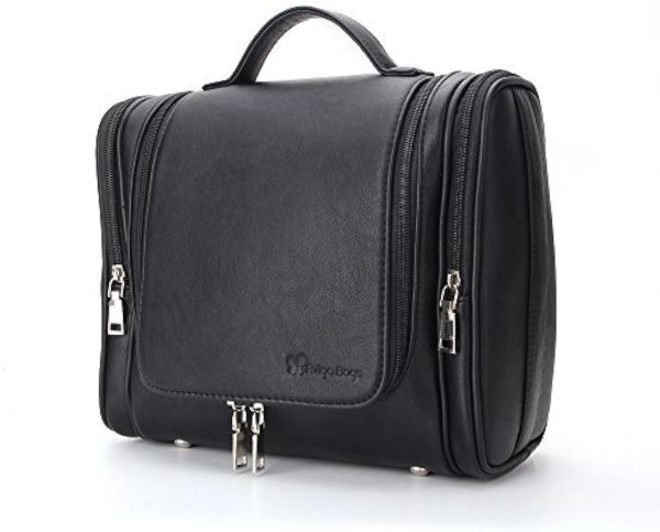 Avigo Bags Leather Toiletry Bag Dopp Kit Shaver Bag With Organizer Pocket