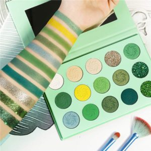 Avocado Green Eyeshadow Palette DE'LANCI 15 Color Bright Eye Shadow