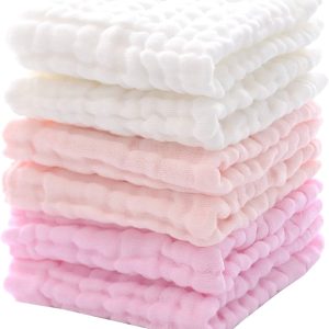 Baby Bath Washcloths by MUKIN - Muslin Face Towels for Newborn