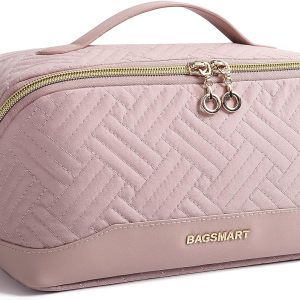 BAGSMART Makeup Bag Cosmetic Bag Large Toiletry Bag Travel Bag
