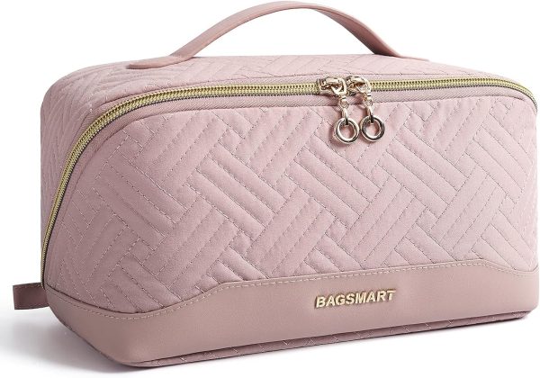 BAGSMART Makeup Bag Cosmetic Bag Large Toiletry Bag Travel Bag