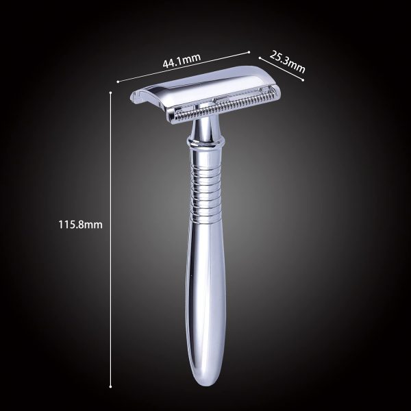 BAILI Classic 3-Piece Double Edge Safety Razor Long Handle Wet Shaving Kit