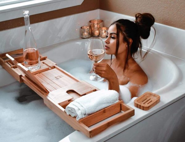 Bamboo Bathtub Tray & Bed Laptop Desk with Foldable Legs