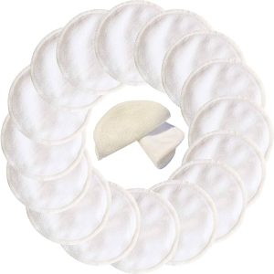 Bamboo Makeup Remover Pads (16 Pack), 2 Layers 3.15inch Reusable Organic
