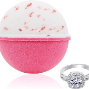 Bath Bomb with Size 6 Ring Inside - Pink Himalayan Sea Salt Extra Large