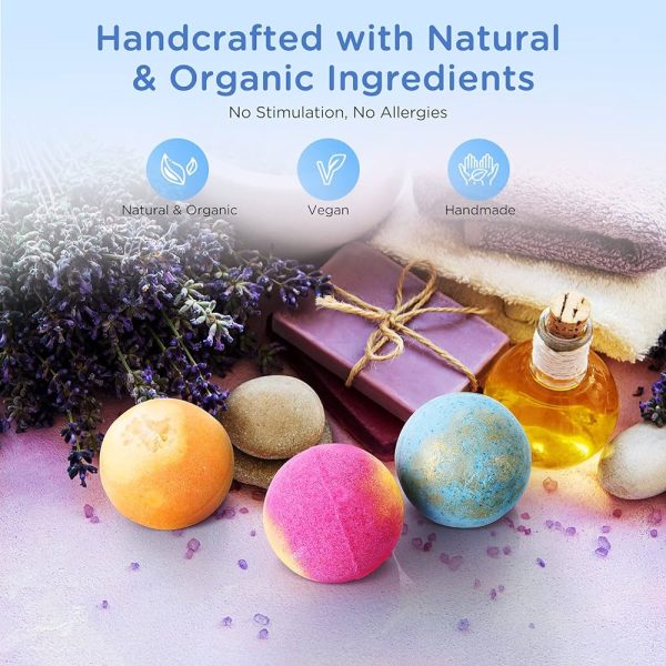 Bath Bombs 12 PCS Gift Set, Ribivaul Handmade Natural &