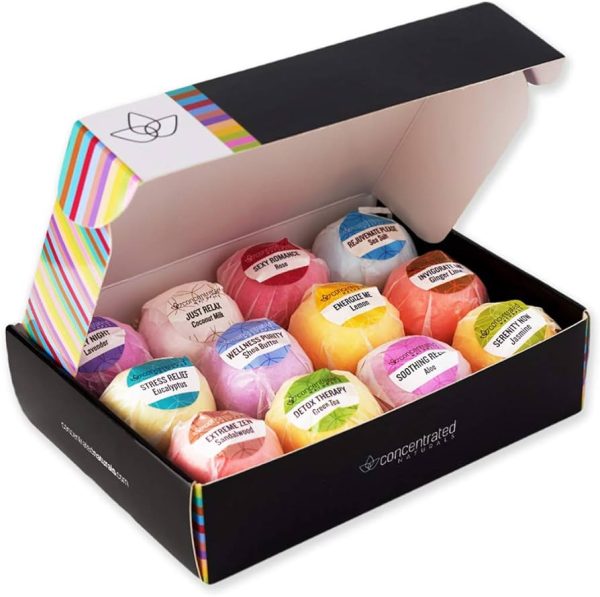 Bath Bombs Chic Luxury Gift Box Set of Scented Fizzy Spa Bath Ball Bombs