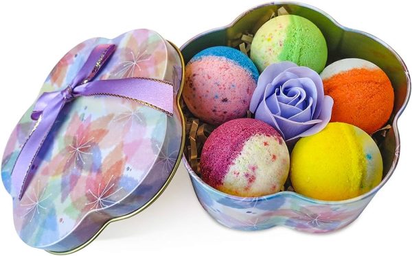 Bath Bombs Gift Set, 100% Handmade Pure Essential Oil Bath Bombs
