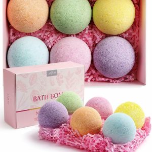 Bath Bombs Gift Set - 6 Vegan Natural Essential Oils