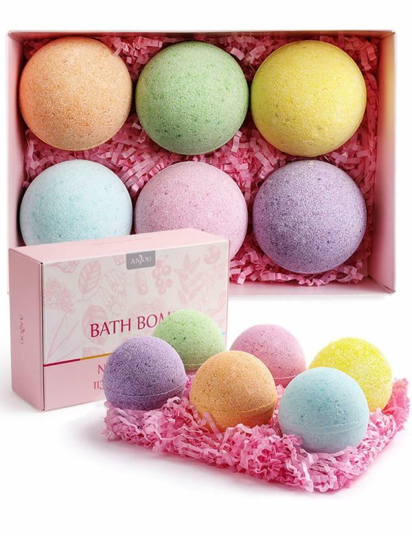 Bath Bombs Gift Set - 6 Vegan Natural Essential Oils