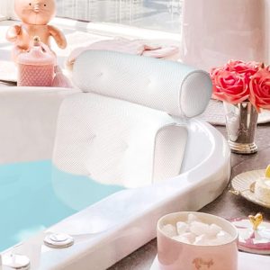 Bath Pillow Bathtub Spa Pillow, Non-slip 6 Large Suction Cups
