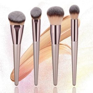 BBL 4pcs Luxury Champagne Gold Makeup Brush Set, Premium Synthetic