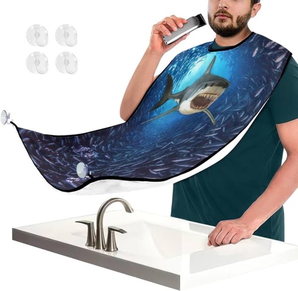 Beard Grooming Kit, Water-proof Beard Apron with 4 suction cups