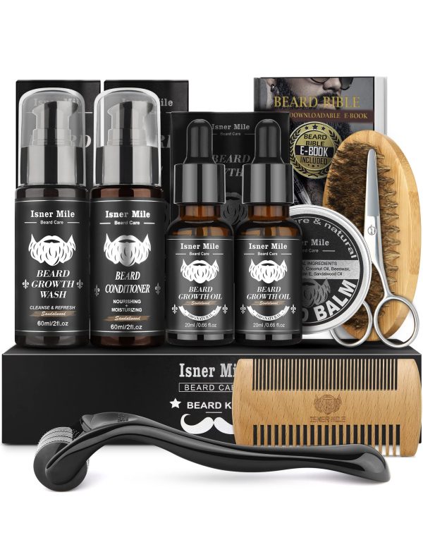 Beard Kit, Beard Grooming Kit for Men Gifts, Natural Organic Beard Oil