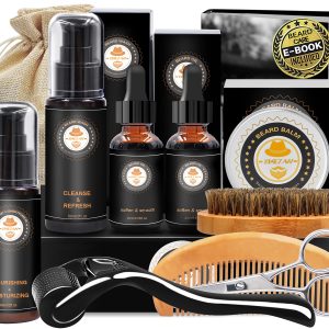 Beard Kit for Men, Beard Grooming Kit for Men Gift Set, Upgraded Beard Growth Kit