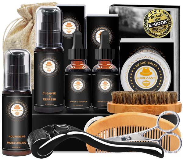 Beard Kit for Men, Beard Grooming Kit for Men Gift Set, Upgraded Beard Growth Kit