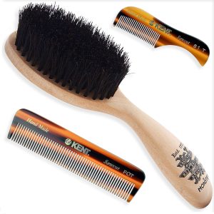 Beard & Mustache Set of Kent Boar Bristle Beard Brush