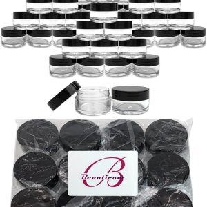Beauticom 120 Pieces 20G/20ML Round Clear Jars