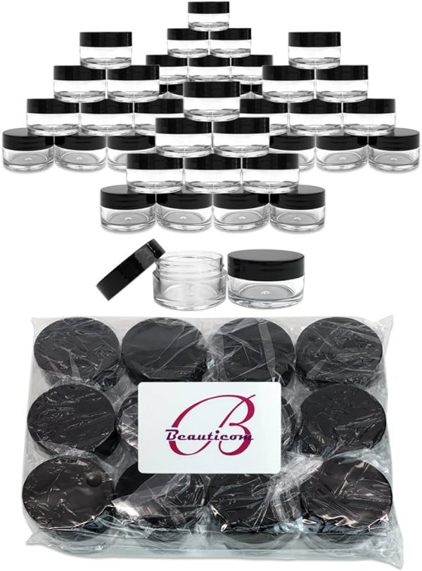 Beauticom 120 Pieces 20G/20ML Round Clear Jars