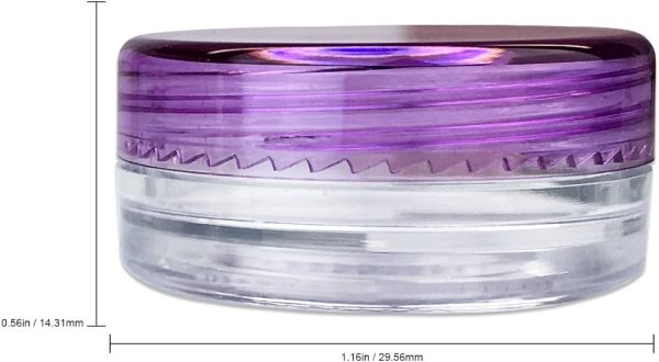 Beauticom 40 Pieces 3G/3ML Empty Clear Container Jars with MultiColor Lids