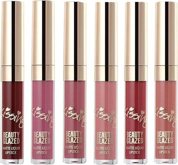 Beauty Glazed 6pcs/set Makeup Matte Not Faded Lipstick Lip Kit Gloss Long Lasting
