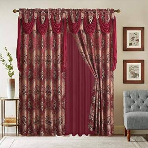 Bedding Haus Window Drape Set with Valance and Sheer Backing