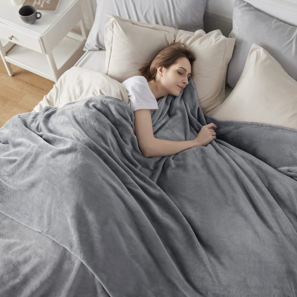 Bedsure Fleece King Size Blankets for Bed Grey