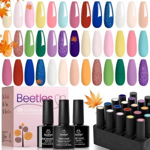 Beetles 20 Pcs Gel Nail Polish Kit, Spring into Summer Collection Soak Off UV LED