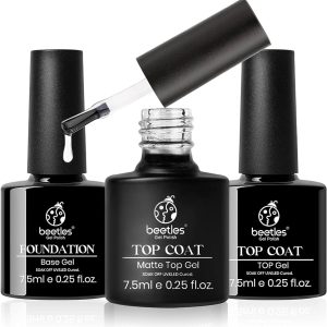 Beetles Matte Top Coat and High Gloss Top Gel Coat Base Coat Set No Wipe
