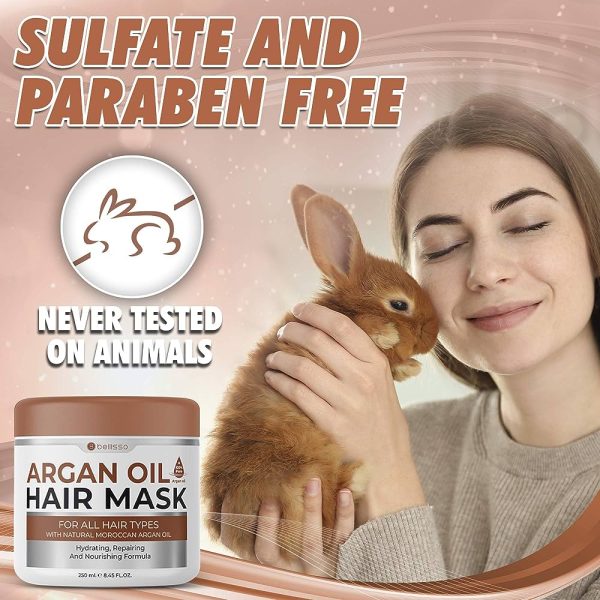 Bellisso Moroccan Argan Oil Hair Mask Deep Conditioner Sulfate Free