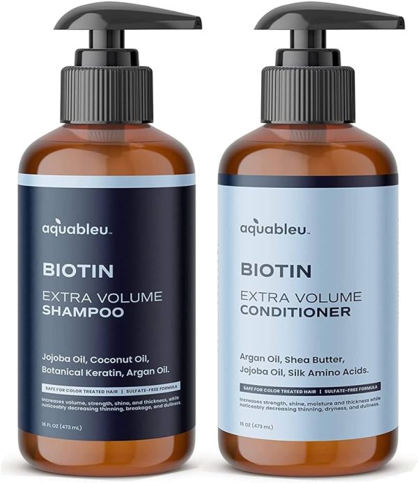 Biotin Organic Shampoo and Conditioner: Safe for Color Treated and Keratin Hair