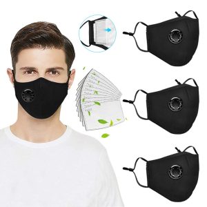 Black Cotton Mask Simple Masque Cycling Anti-dust Breathable