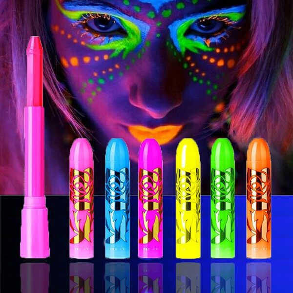 Black Light Paint UV Neon Face & Body Paint Glow Kit - Made In USA
