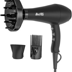 Blow Dryer Berta Salon Professional Negative Ionic 1875W High-Power